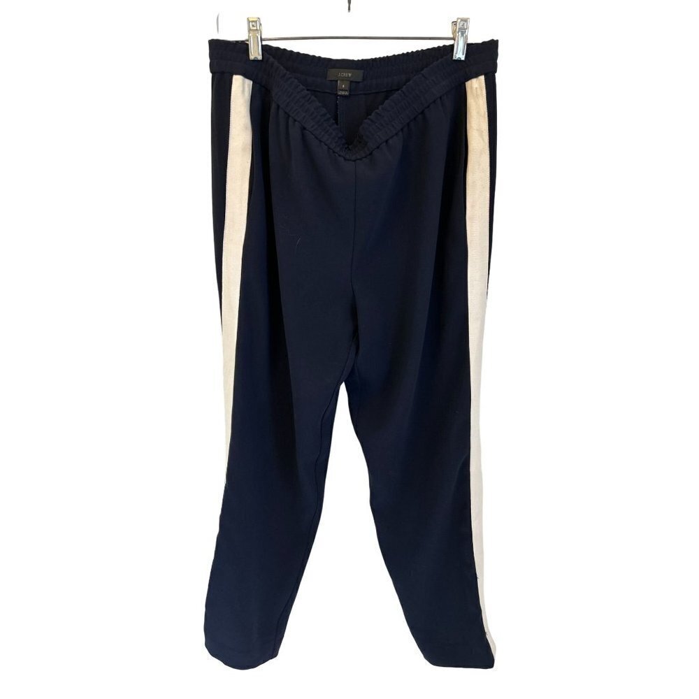 J.CREW Pull-up Casual Pants Blue with White Stripe Size 8